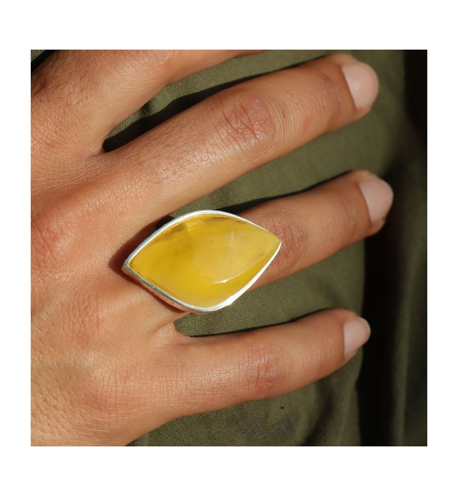 bague ambre ajustable