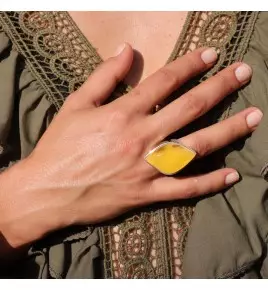 bague ambre argent