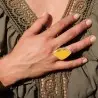 bague ambre argent