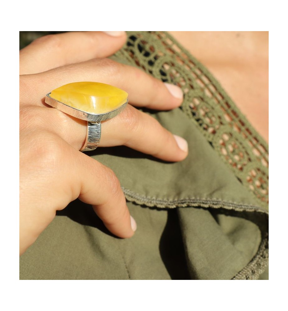 bague ambre argent 925