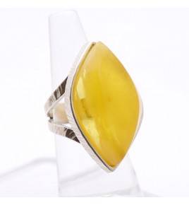 bague ambre jaune