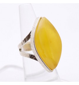 bague ambre jaune argent