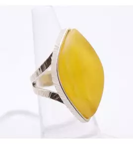bague ambre jaune argent