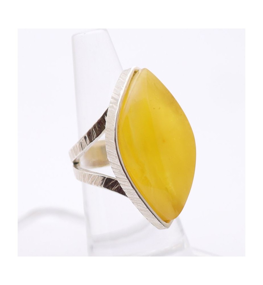 Bague vintage ajustable en argent sterling et ambre