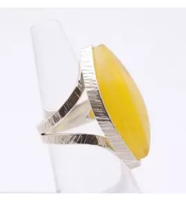 bague pierre ambre jaune