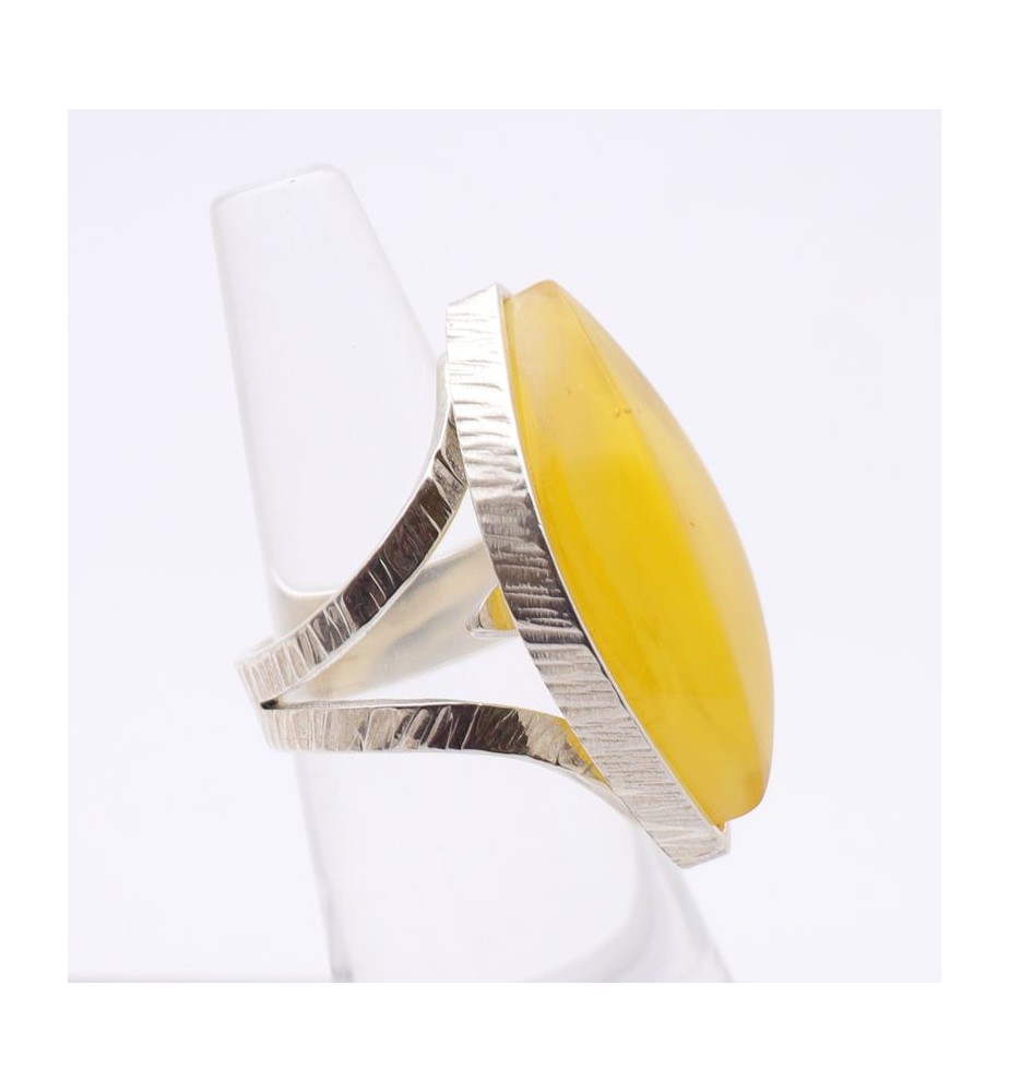 bague pierre ambre jaune