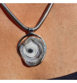 calcédoine bleue pendentif