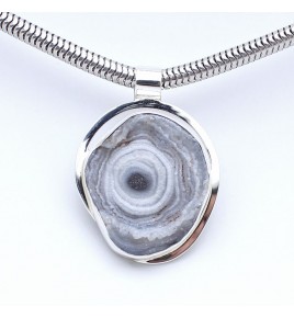 pendentif argent calcédoine