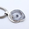 pendentif argent avec pierre calcédoine