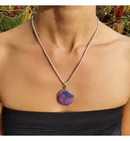pendentif turquoise violette