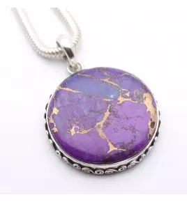 pendentif turquoise violette