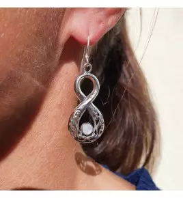 boucles d'oreilles pierre de lune argent