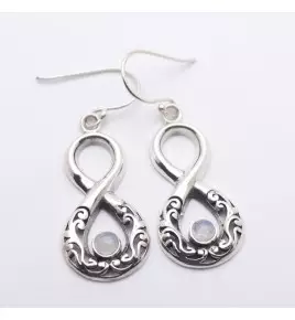 boucles d'oreilles pierre de lune argent