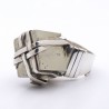 bague pyrite argent