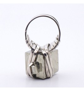 bague pyrite cube