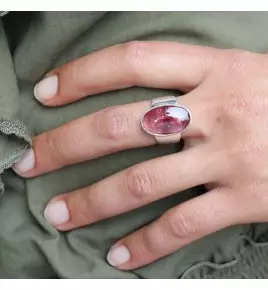 bague tourmaline rose