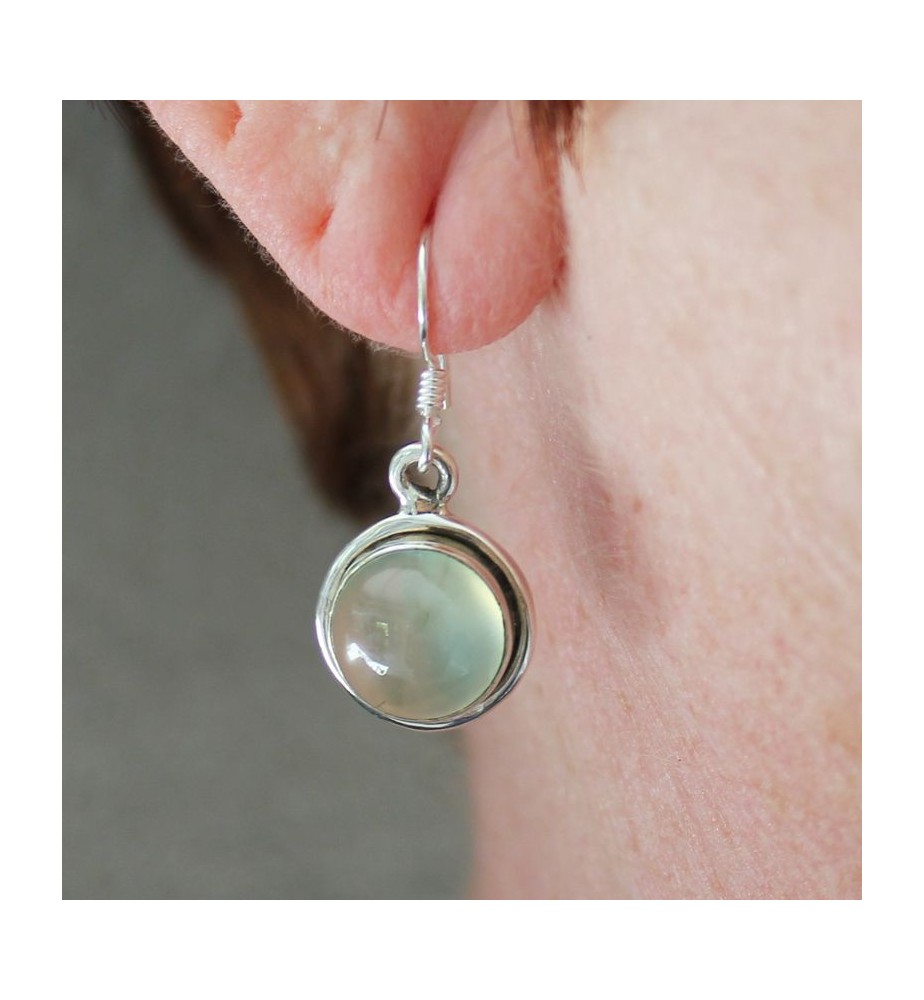 préhnite boucle d'oreille