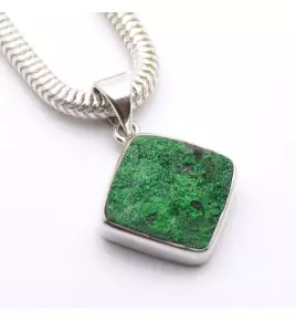 pendentif pierre naturelle et argent