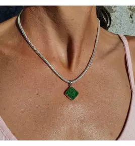 pendentif pierre naturelle et argent