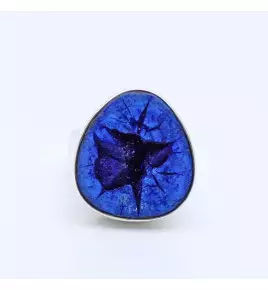 bague azurite bleu