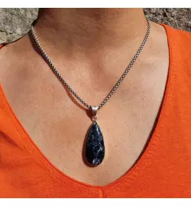 pendentif pierre naturelle et argent