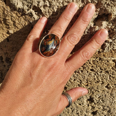 bague pierre multicolore