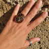 bague femme pierre multicolore
