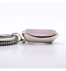 pendentif quartz rose argent