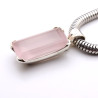 pendentif pierre rose argent