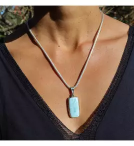 pendentif larimar argent