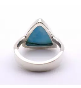 bague argent pierre bleu clair