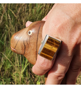 bague oeil de tigre homme