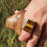 bague oeil de tigre homme