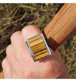 bague oeil de tigre argent