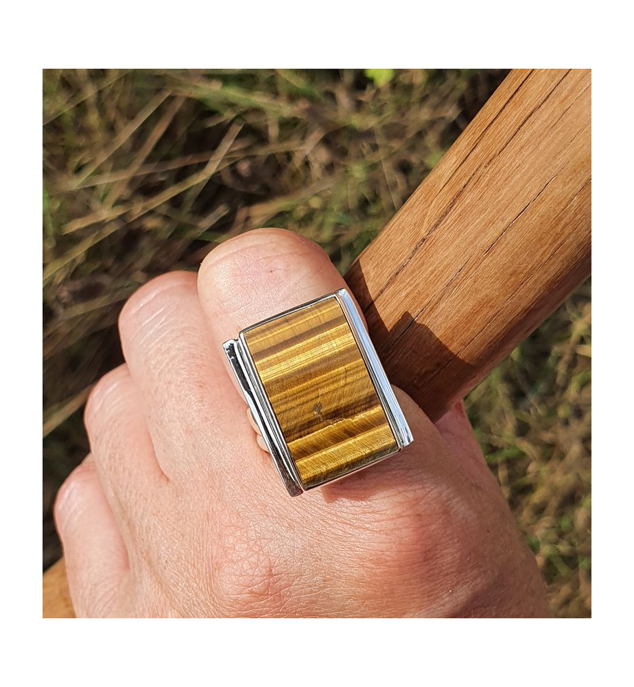 bague oeil de tigre argent