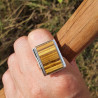 bague oeil de tigre argent
