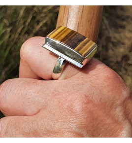 bague oeil de tigre argent femme