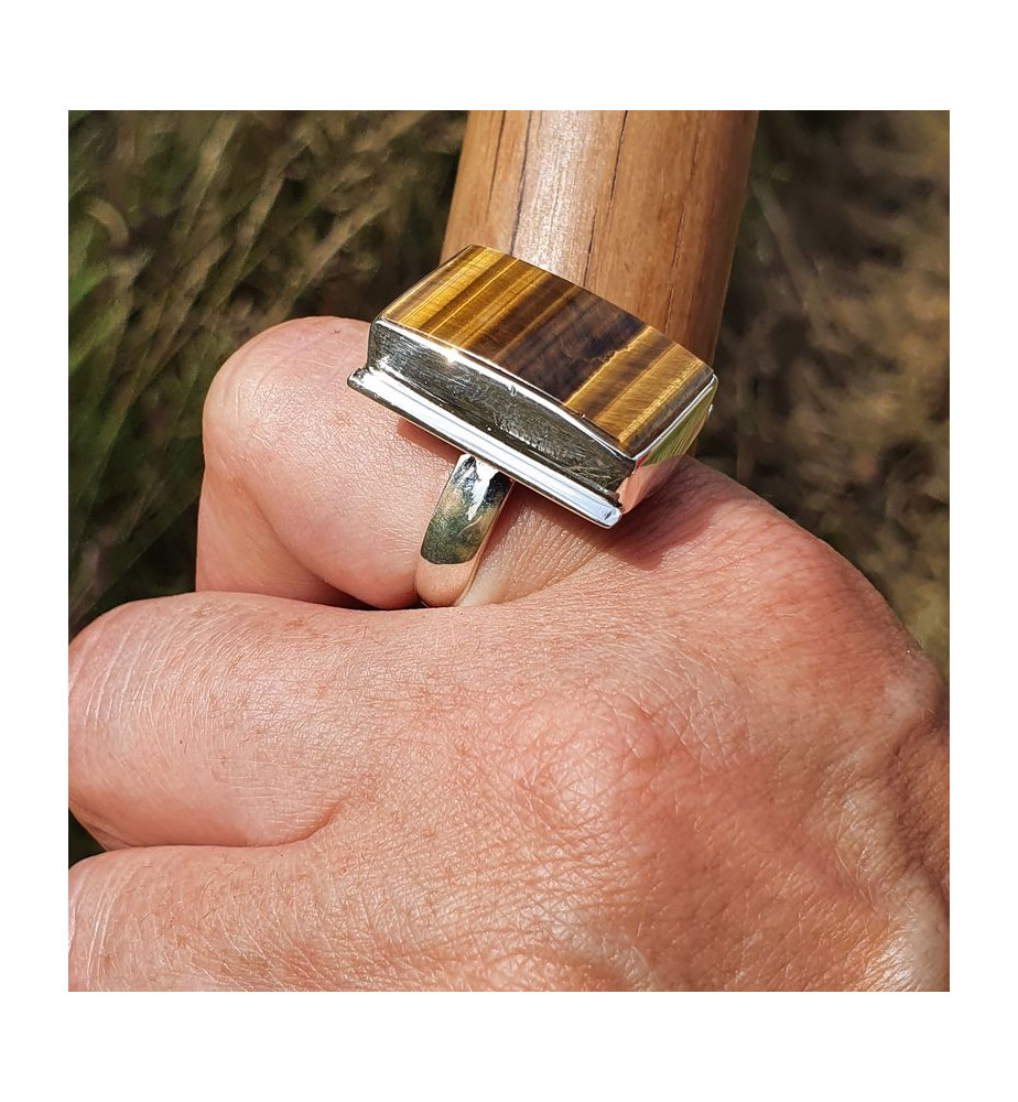 bague oeil de tigre argent femme