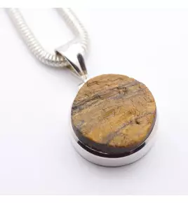 pendentif oeil de tigre rond homme