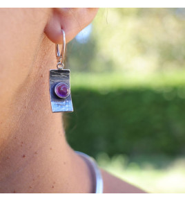 boucles d'oreilles améthyste