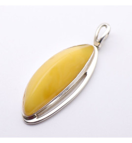 pendentif ambre jaune