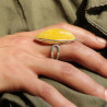 bague ambre jaune