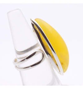 bague ambre jaune argent