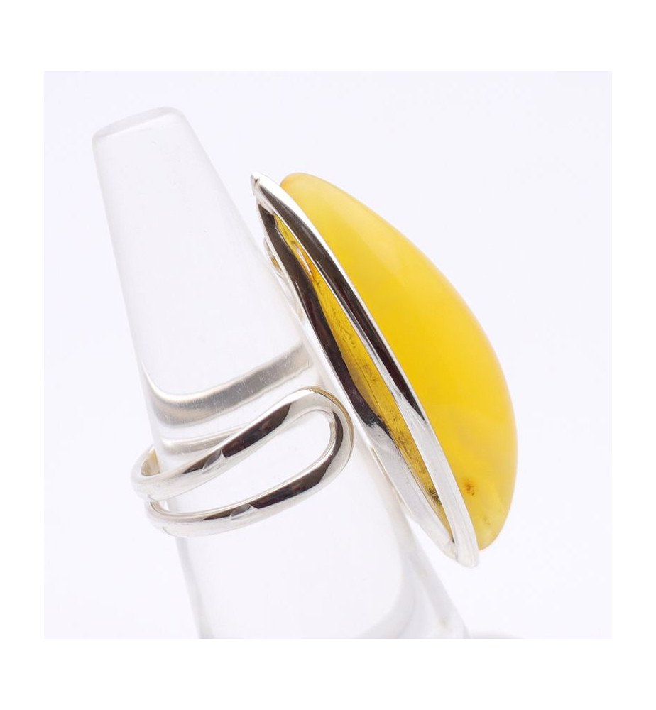 bague ambre jaune argent