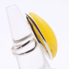 bague ambre jaune argent