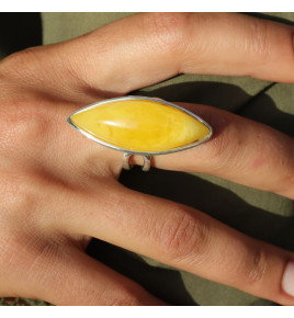bague argent avec ambre