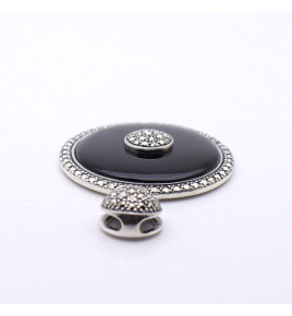 pendentif onyx marcassite argent art deco