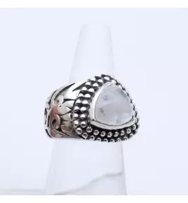 bague argent et pierre de lune