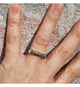 bague oeil de tigre homme