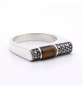 bague oeil de tigre homme